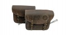 Fit For Royal Enfield Shotgun 650 Rusty Brown Leather Pannier Bags with Mounting - SPAREZO